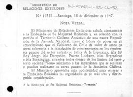 Chilean note to the United Kingdom concerning British bases in the Chilean Antarctic Territory