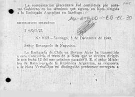 Chilean note to Argentina giving further details of the bases of Chilean claims and inviting Arge...