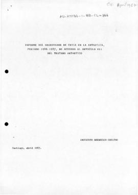 Chile, Antarctic Treaty inspection report 1986-87