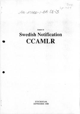 Sweden, Annex to Swedish notification CCAMLR