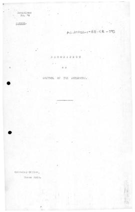 Colonial Office memorandum on British control of the Antarctic