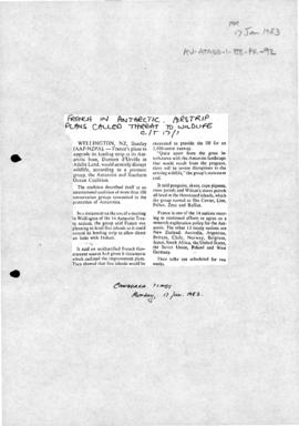 Documents relating to construction of runway at Dumont d'Urville
