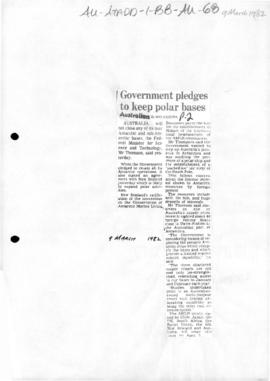 Joustra, Wio "Government pledges to keep polar bases" The Australian