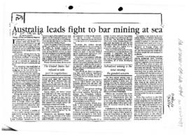 Scott, Keith "Australia leads fight to bar mining at sea" The Canberra Times