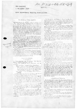 Ross Dependency Whaling Regulations, 1926