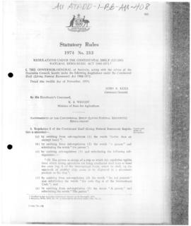 Statutory Rules 1974 No. 213, Regulations under the Continental Shelf (Living Natural Resources) ...