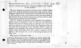 New Zealand note to the United States on the operation of the US Navy Task Force in the Ross Depe...