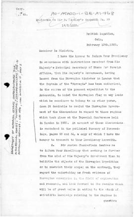 British note to Norway concerning the Antarctic ands the Imperial Conference