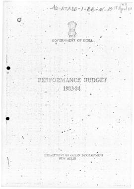 India, Department of Ocean Development, Performance Budget 1983-84