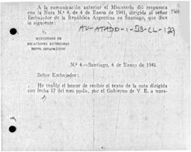 Chilean note to Argentina concerning the delimitation of Antarctic claims